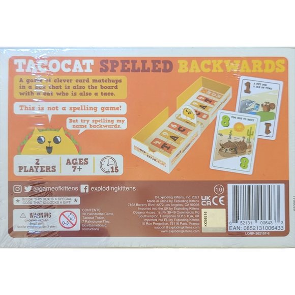 TACOCAT Spelled Backwards - 2 Player game - Picture 3 of 3